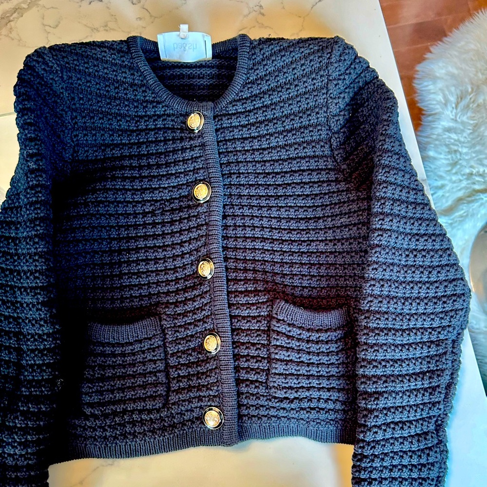 ba&sh
Gaspard Crewneck Cardigan Sweater